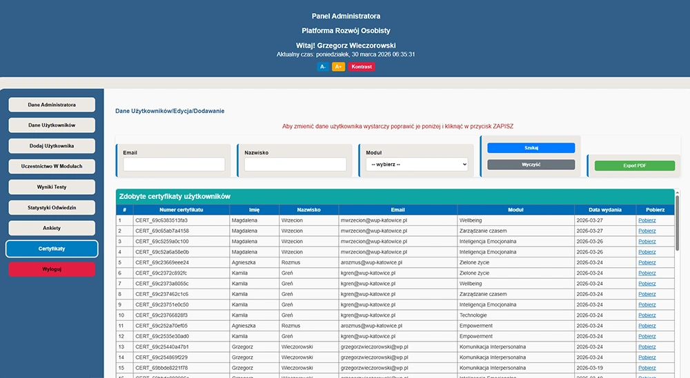 Panel administracyjny